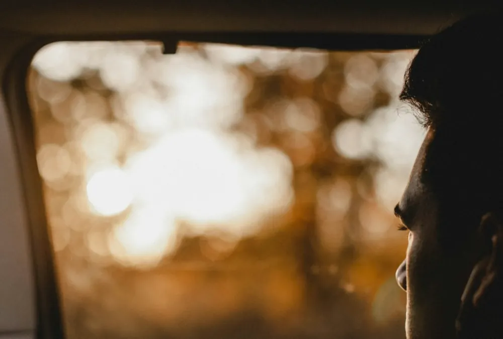 Warm sunlight coming through a car side window